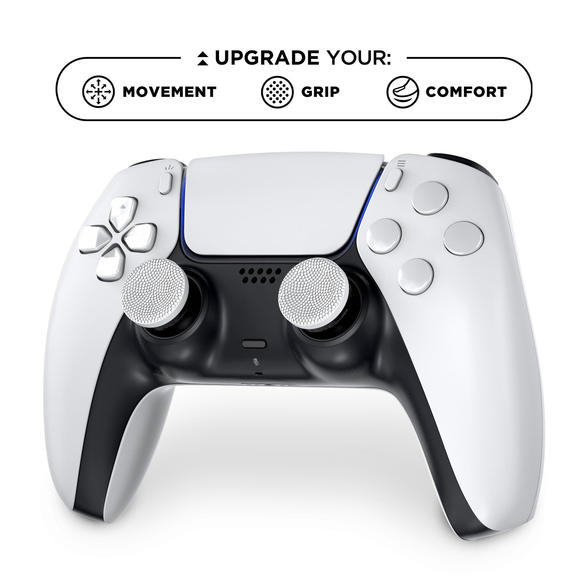 KontrolFreek Clutch for PlayStation 5 (PS5) and PlayStation 4 (PS4) Controller | Performance Thumbsticks | 2 Low-Rise Concave | Black & White - Image 5