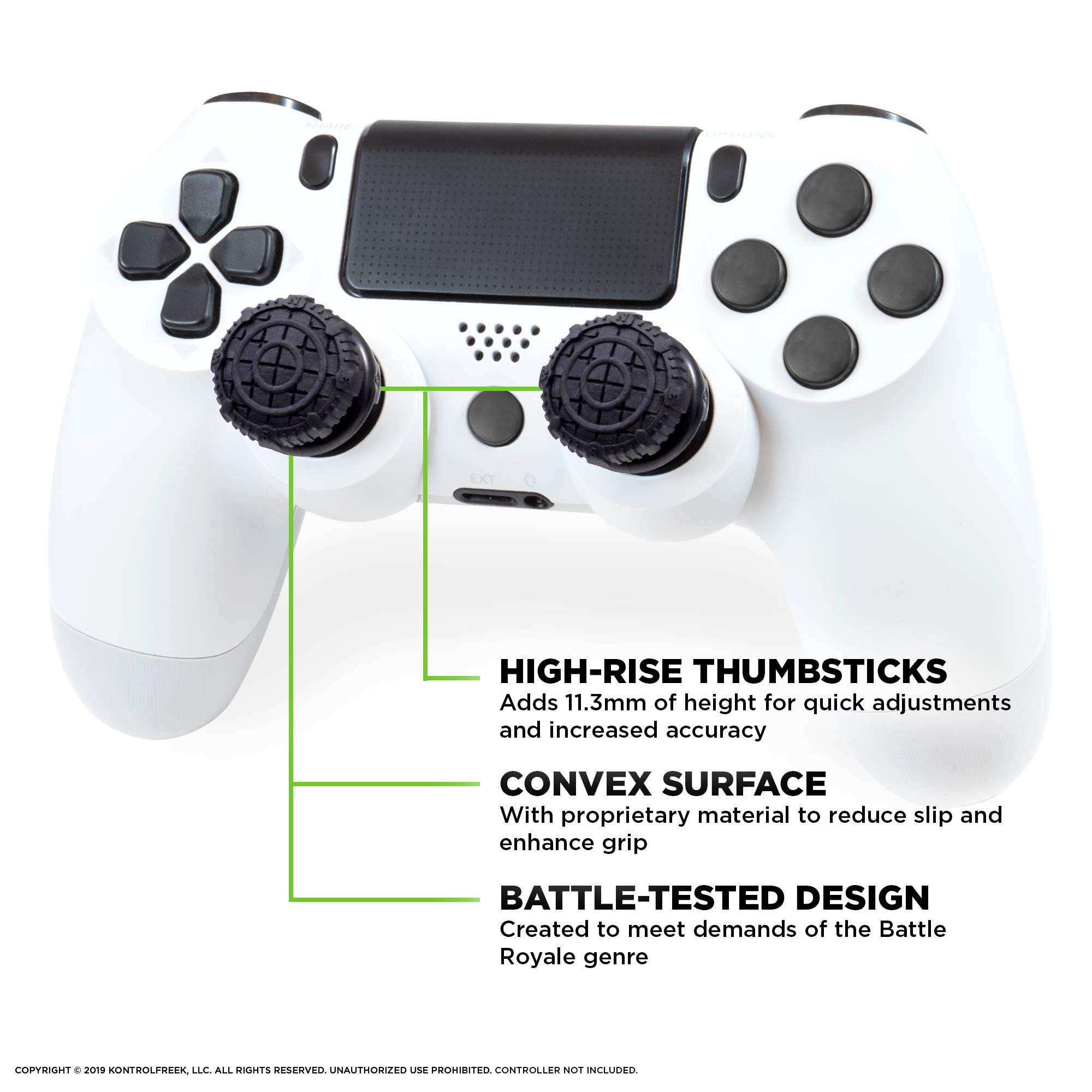 KontrolFreek FPS Freek Battle Royale Nightfall for PlayStation 4 (PS4) and PlayStation 5 (PS5) | Performance Thumbsticks | 2 High-Rise Convex Black - Image 4