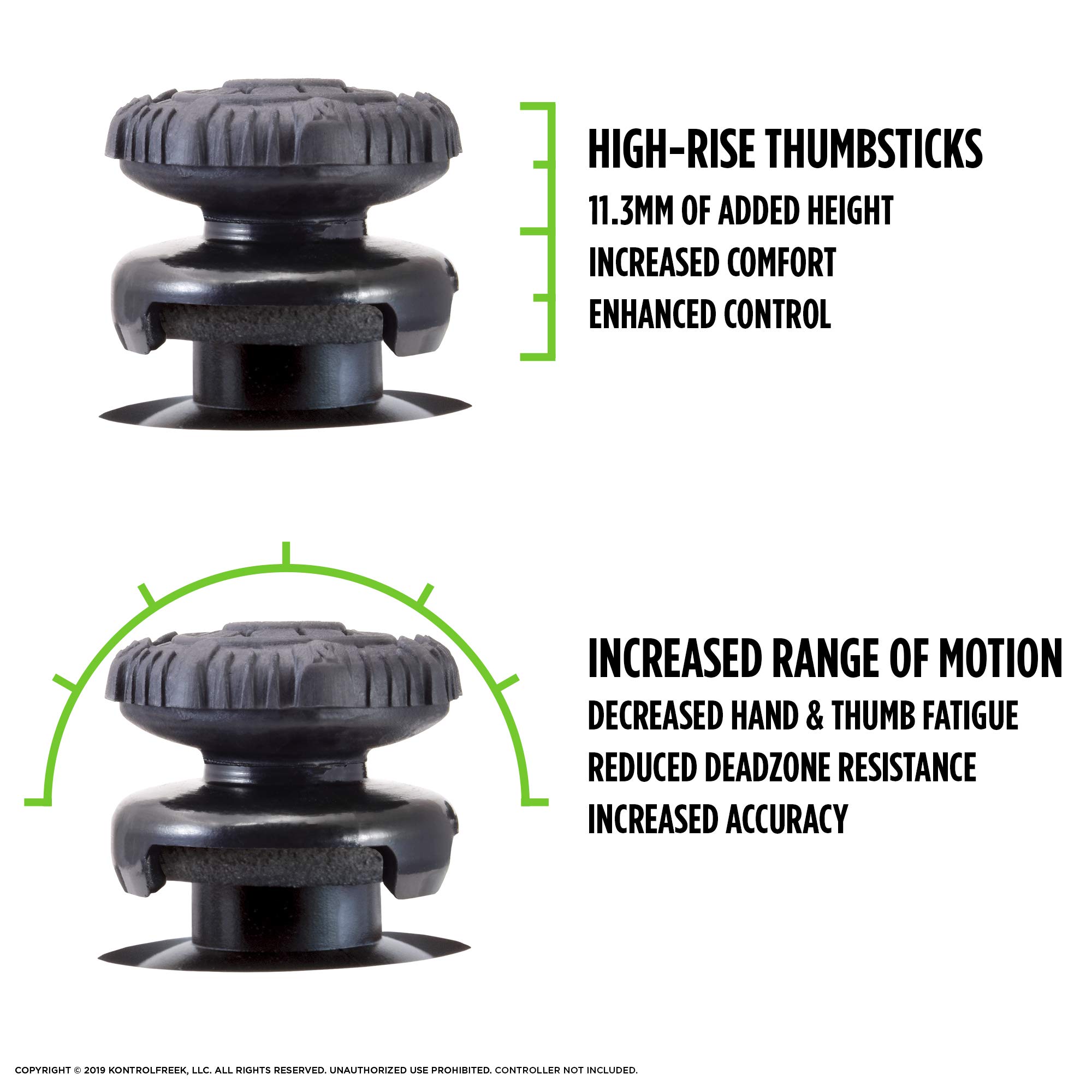 KontrolFreek FPS Freek Battle Royale Nightfall for PlayStation 4 (PS4) and PlayStation 5 (PS5) | Performance Thumbsticks | 2 High-Rise Convex Black - Image 5