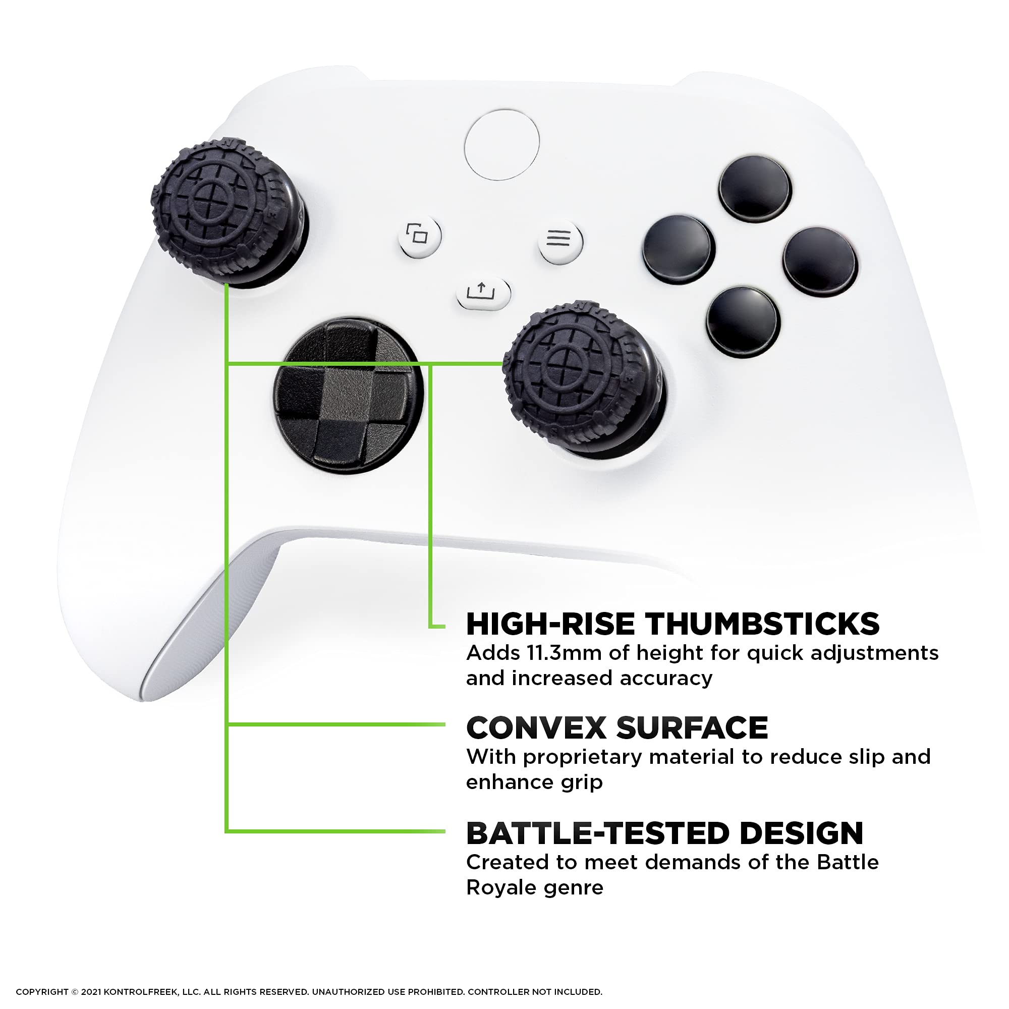 KontrolFreek FPS Freek Battle Royale Nightfall Performance Kit for Xbox One and Xbox Series X Controller | Includes Performance Thumbsticks and Performance Grips | Black - Image 5