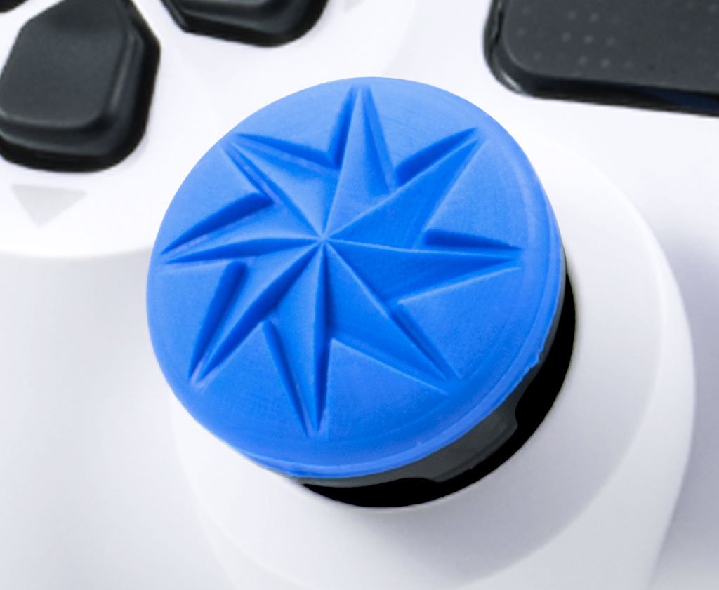 KontrolFreek FPS Freek Edge for PlayStation 4 (PS4) and PlayStation 5 (PS5) | Performance Thumbsticks | 1 High-Rise Convex, 1 Low-Rise Convex | Blue - Image 3