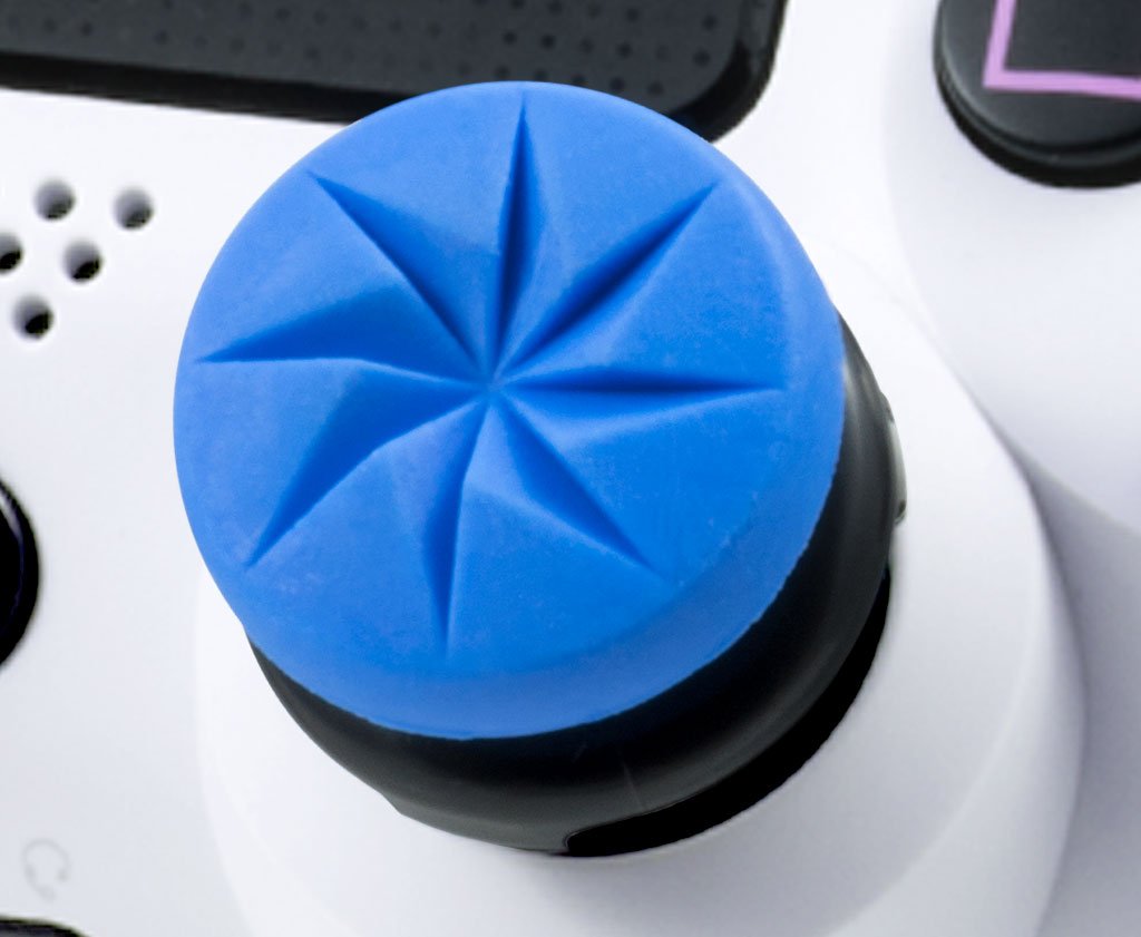 KontrolFreek FPS Freek Edge for PlayStation 4 (PS4) and PlayStation 5 (PS5) | Performance Thumbsticks | 1 High-Rise Convex, 1 Low-Rise Convex | Blue - Image 5