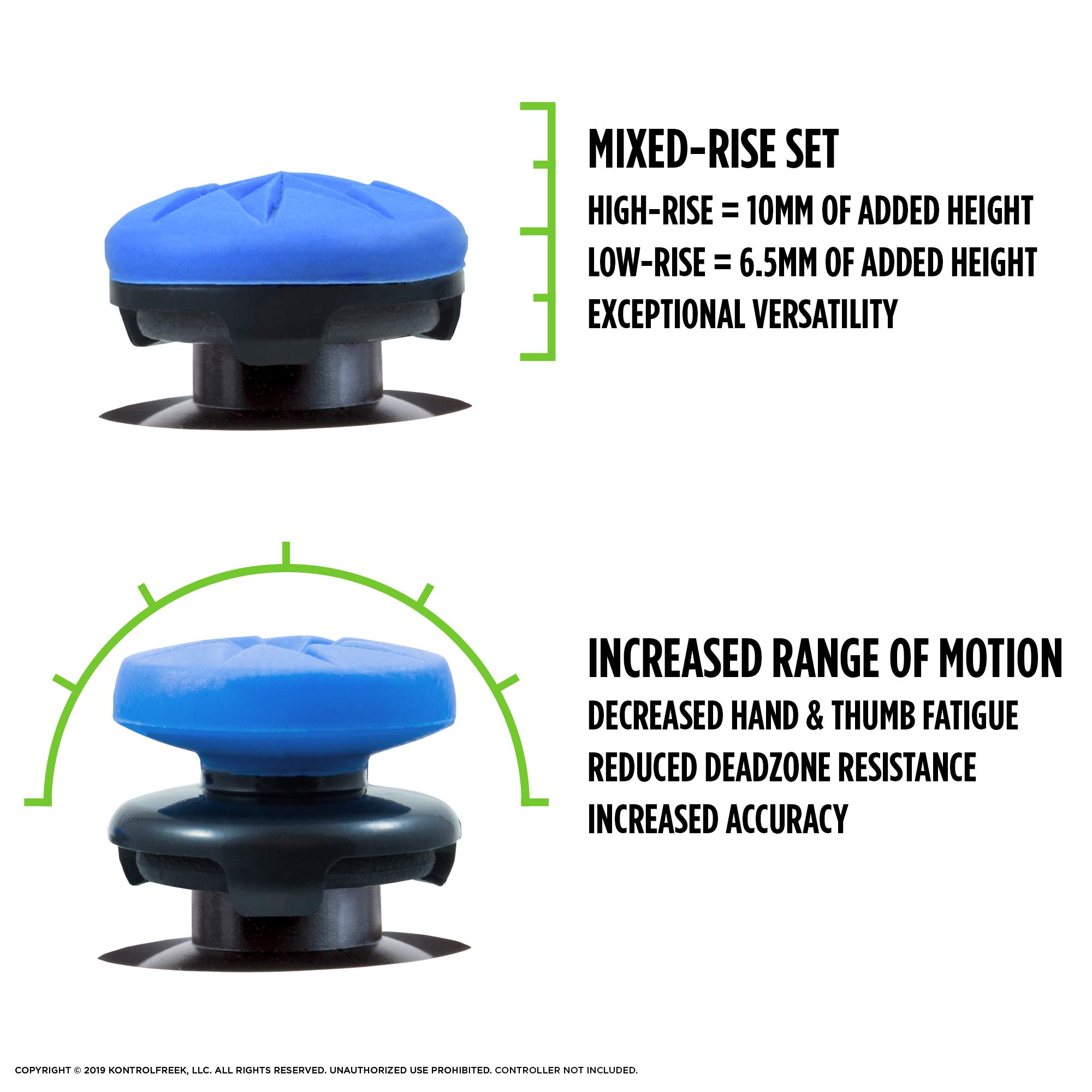 KontrolFreek FPS Freek Edge for Xbox One and Xbox Series X Controller | Performance Thumbsticks | 1 High-Rise Convex, 1 Low-Rise Convex | Blue - Image 4