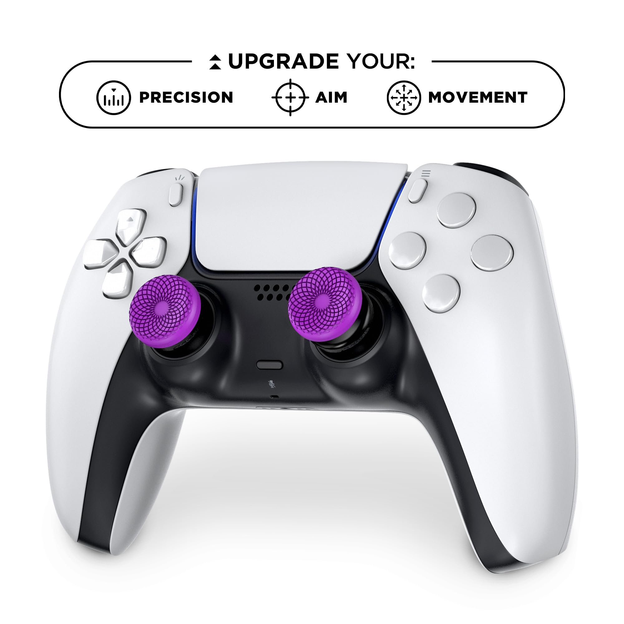KontrolFreek FPS Freek Frenzy for PlayStation 5 (PS5) and PlayStation 4 (PS4) Controller | Performance Thumbsticks | 1 High-Rise, 1 Mid-Rise | Purple/Black - Image 6