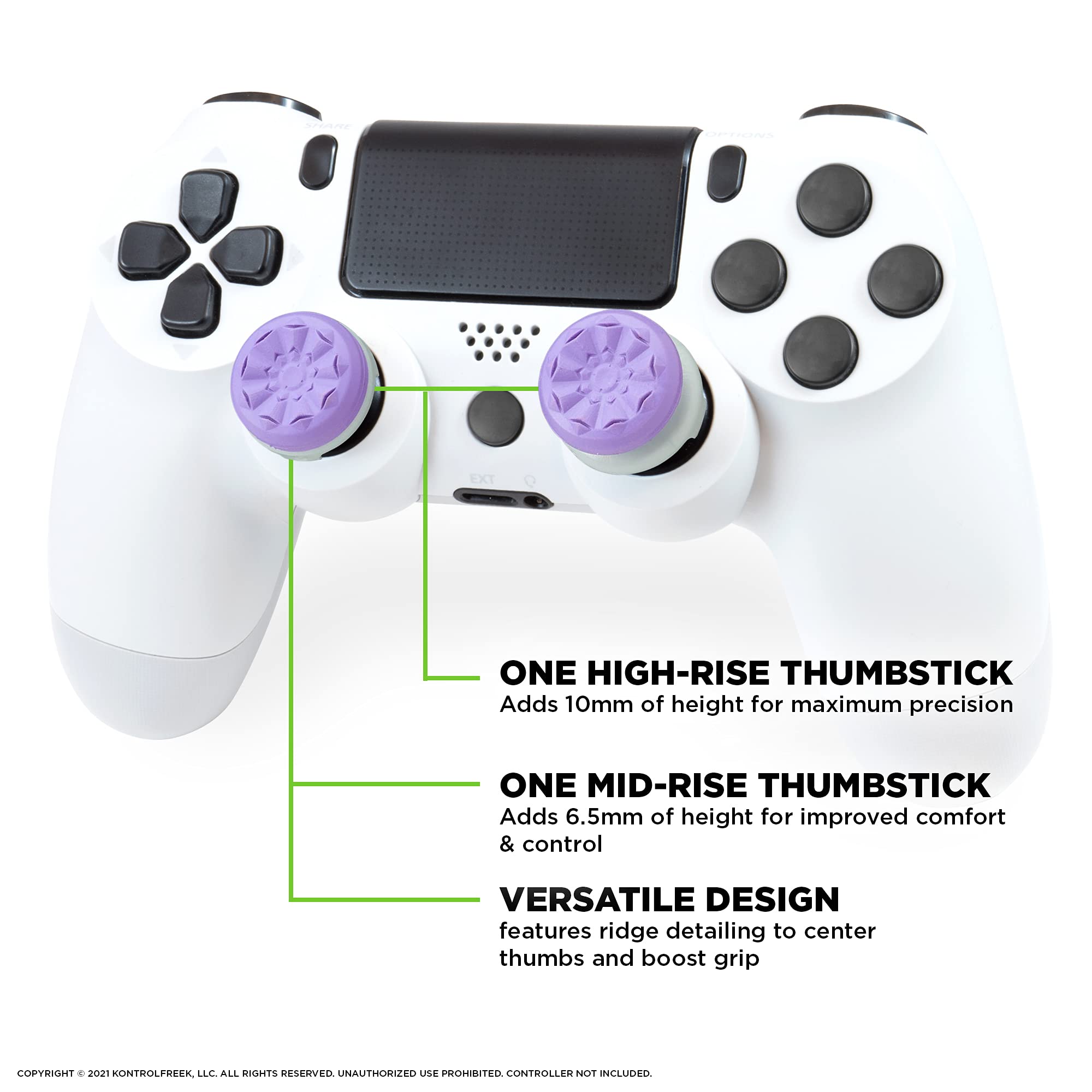 KontrolFreek FPS Freek Galaxy Performance Kit for PlayStation 4 Controller (PS4) | Includes Performance Thumbsticks and Performance Grips | Purple - Image 4