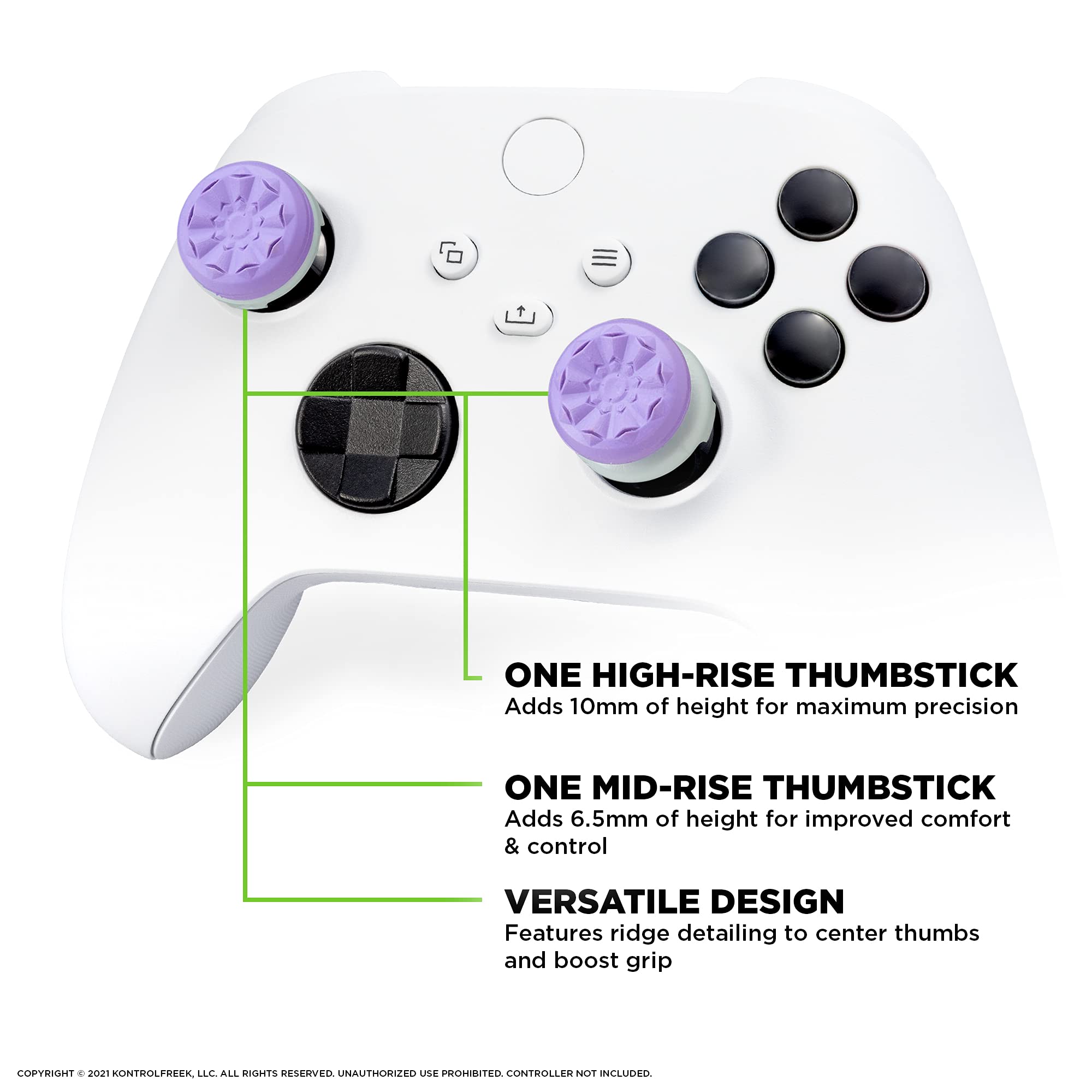 KontrolFreek FPS Freek Galaxy Performance Kit for Xbox One and Xbox Series X Controller | Includes Thumbsticks and Grips | Purple - Image 4