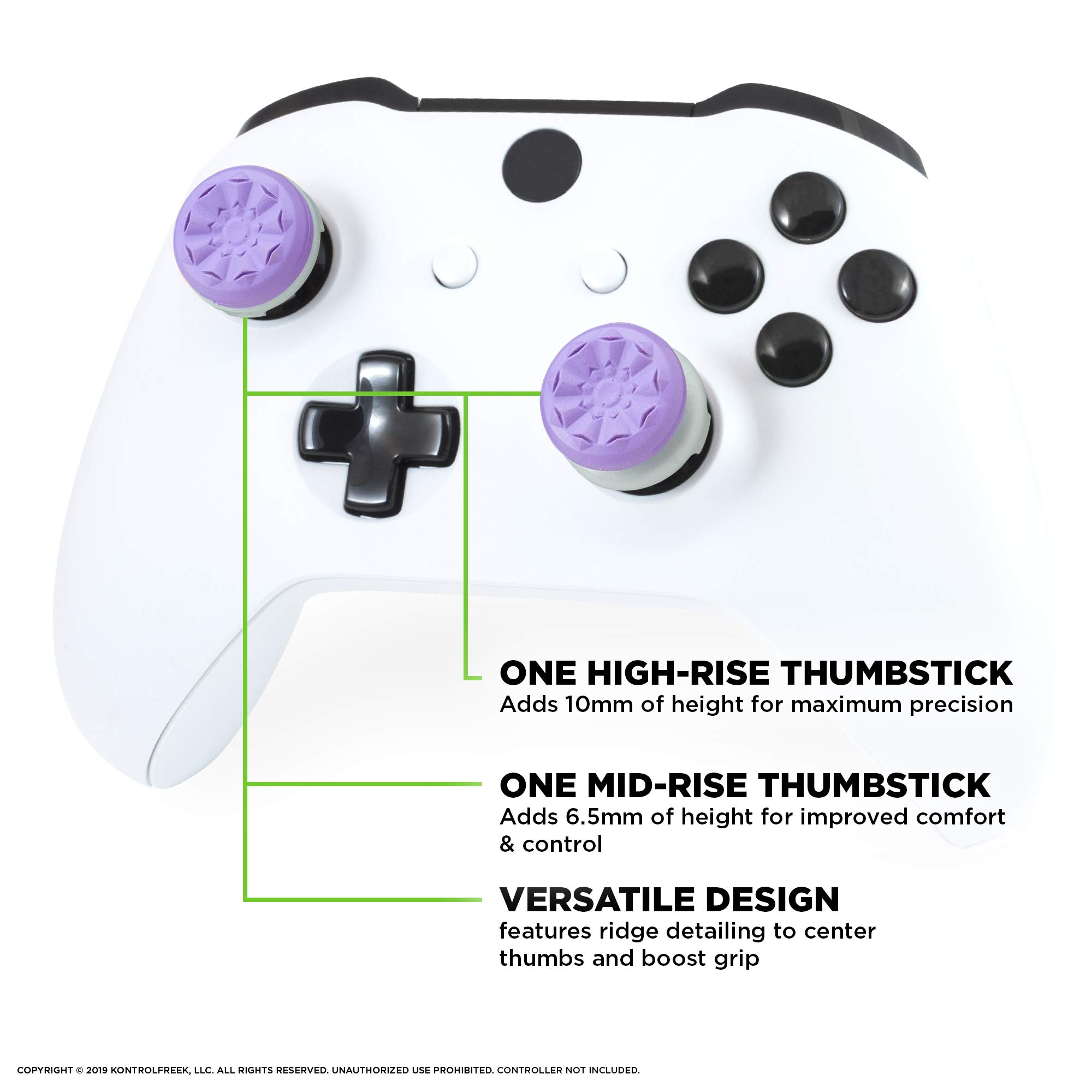 KontrolFreek FPS Freek Galaxy Purple for Xbox One and Xbox Series X Controller | 2 Performance Thumbsticks | 1 High-Rise, 1 Mid-Rise | Purple - Image 4