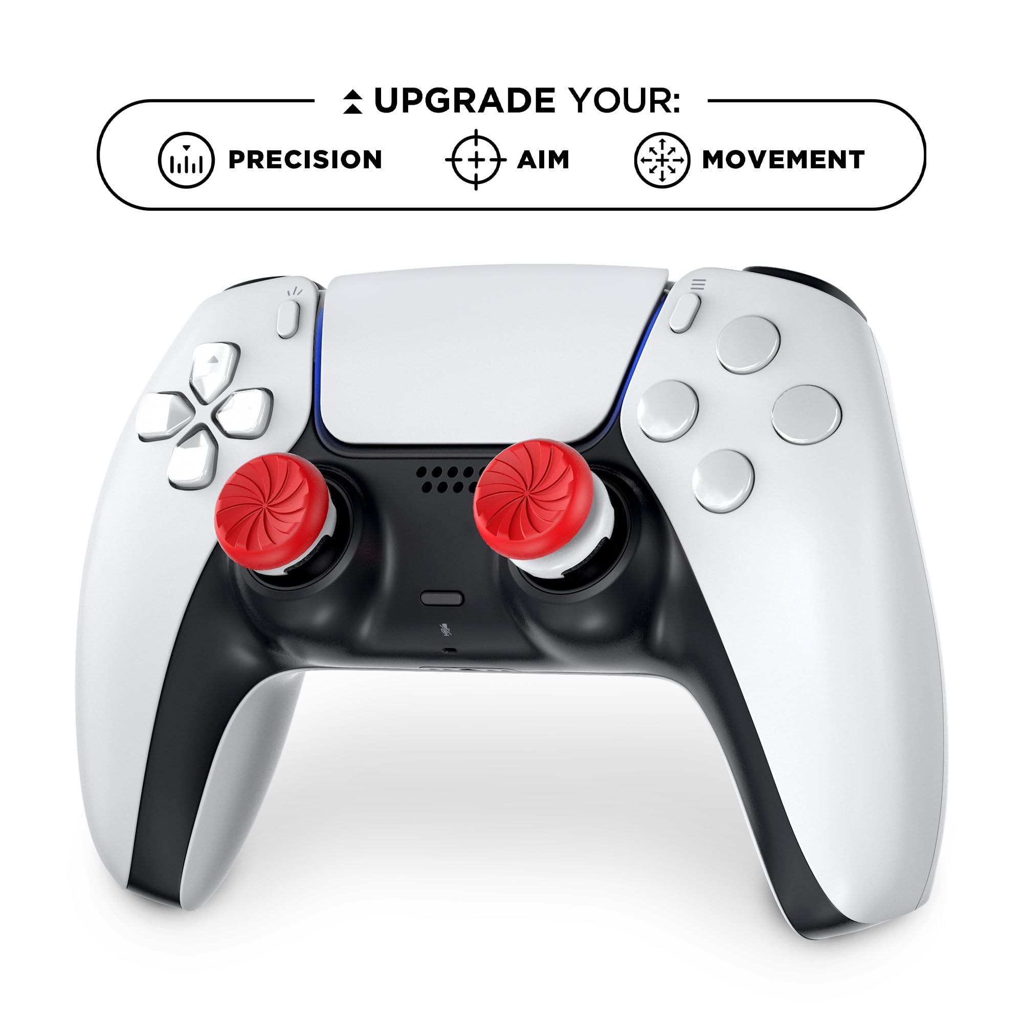 KontrolFreek FPS Freek Inferno for PlayStation 4 (PS4) and PlayStation 5 (PS5) Controller | Performance Thumbsticks | 1 High-Rise, 1 Mid-Rise | Red/White - Image 3