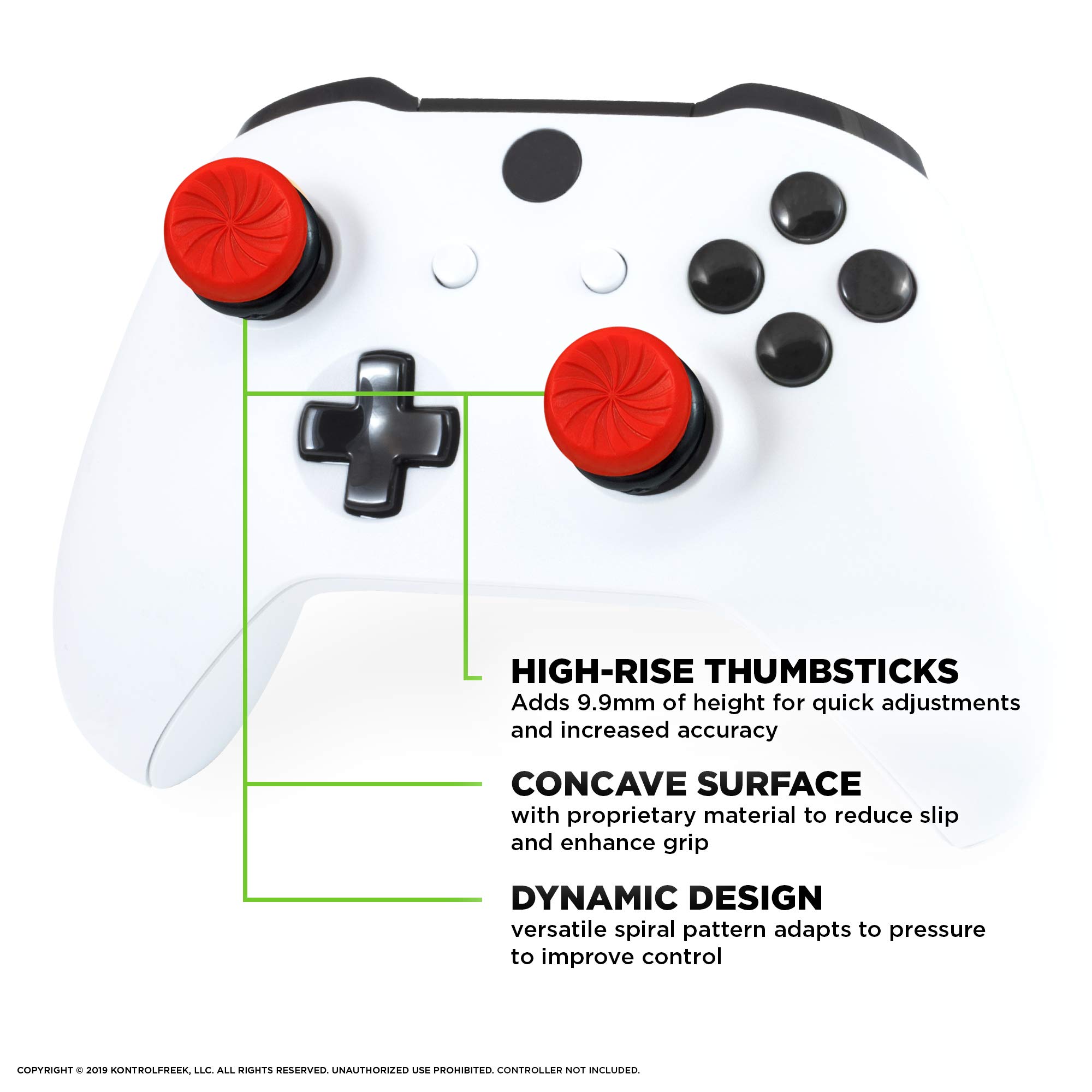 KontrolFreek FPS Freek Inferno for Xbox One and Xbox Series X Controller | Performance Thumbsticks | 2 High-Rise Concave | Red - Image 4