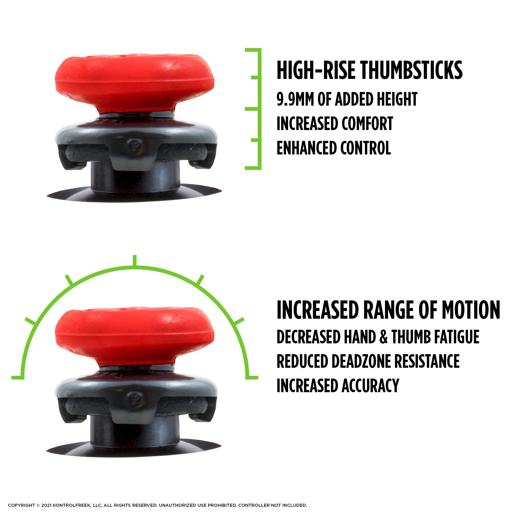 KontrolFreek FPS Freek Inferno Performance Kit for Xbox One and Xbox Series X Controller | Includes Performance Thumbsticks and Performance Grips | Red - Image 3