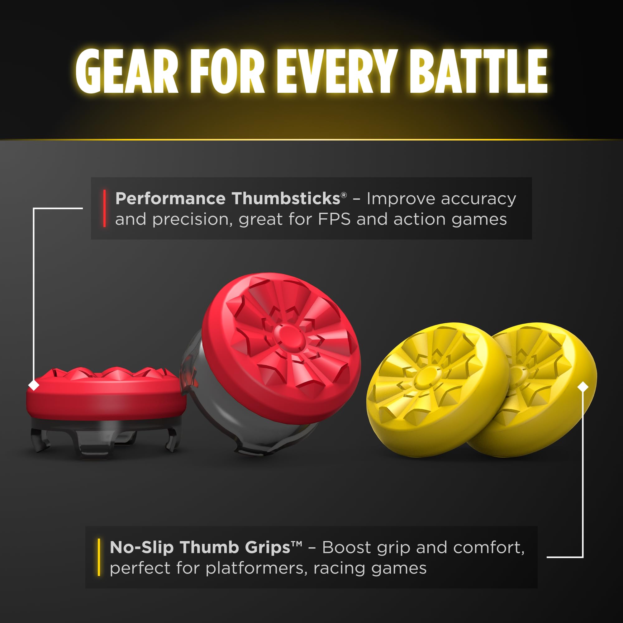 KontrolFreek Galaxy GamerPack – Electric Edition | Compatible with Nintendo Switch 2 | 4-Pack | Yellow and Red - Image 3