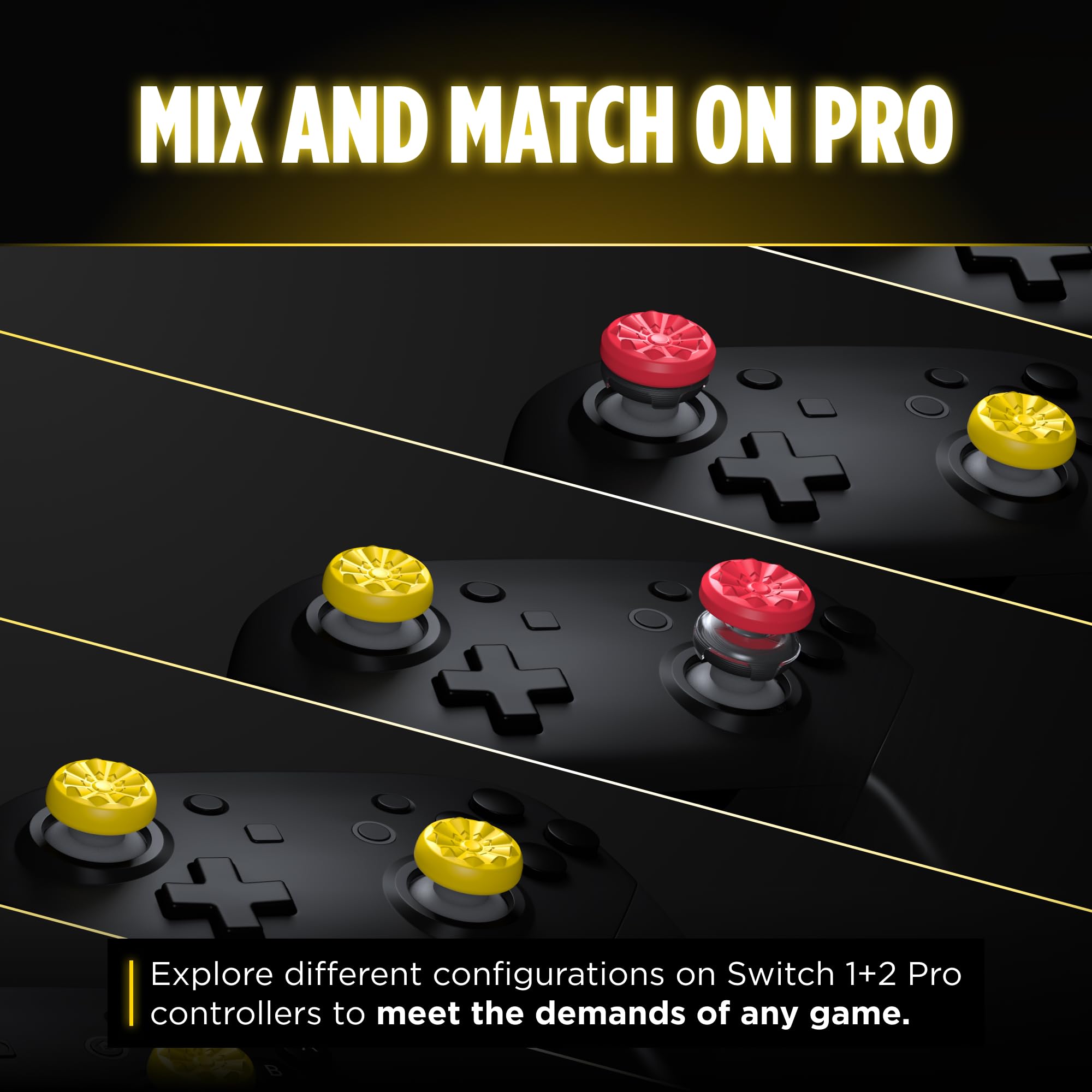 KontrolFreek Galaxy GamerPack – Electric Edition | Compatible with Nintendo Switch 2 | 4-Pack | Yellow and Red - Image 6
