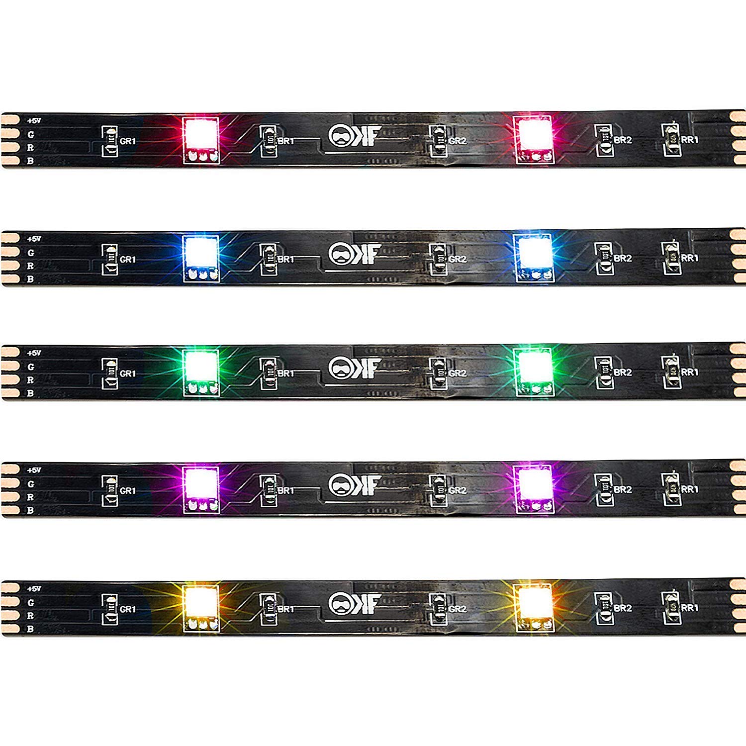 KontrolFreek Gaming Lights: LED Strip Lights, USB Powered with Controller, 3M Adhesive for TV, Console, PC, Wall (12 Ft) - Image 5