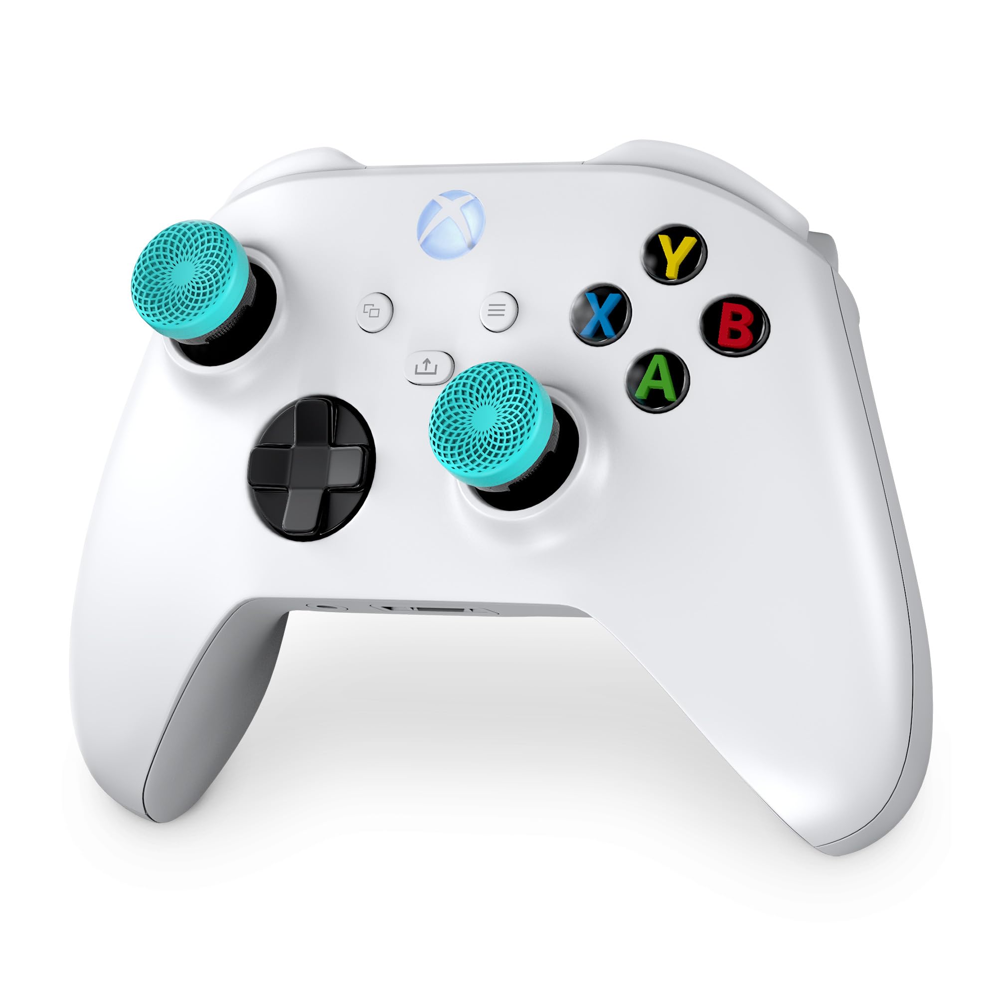 KontrolFreek Lotus for Xbox One and Xbox Series X Controller | Performance Thumbsticks | 2 Mid-Rise Concave | Teal/Clear - Image 3