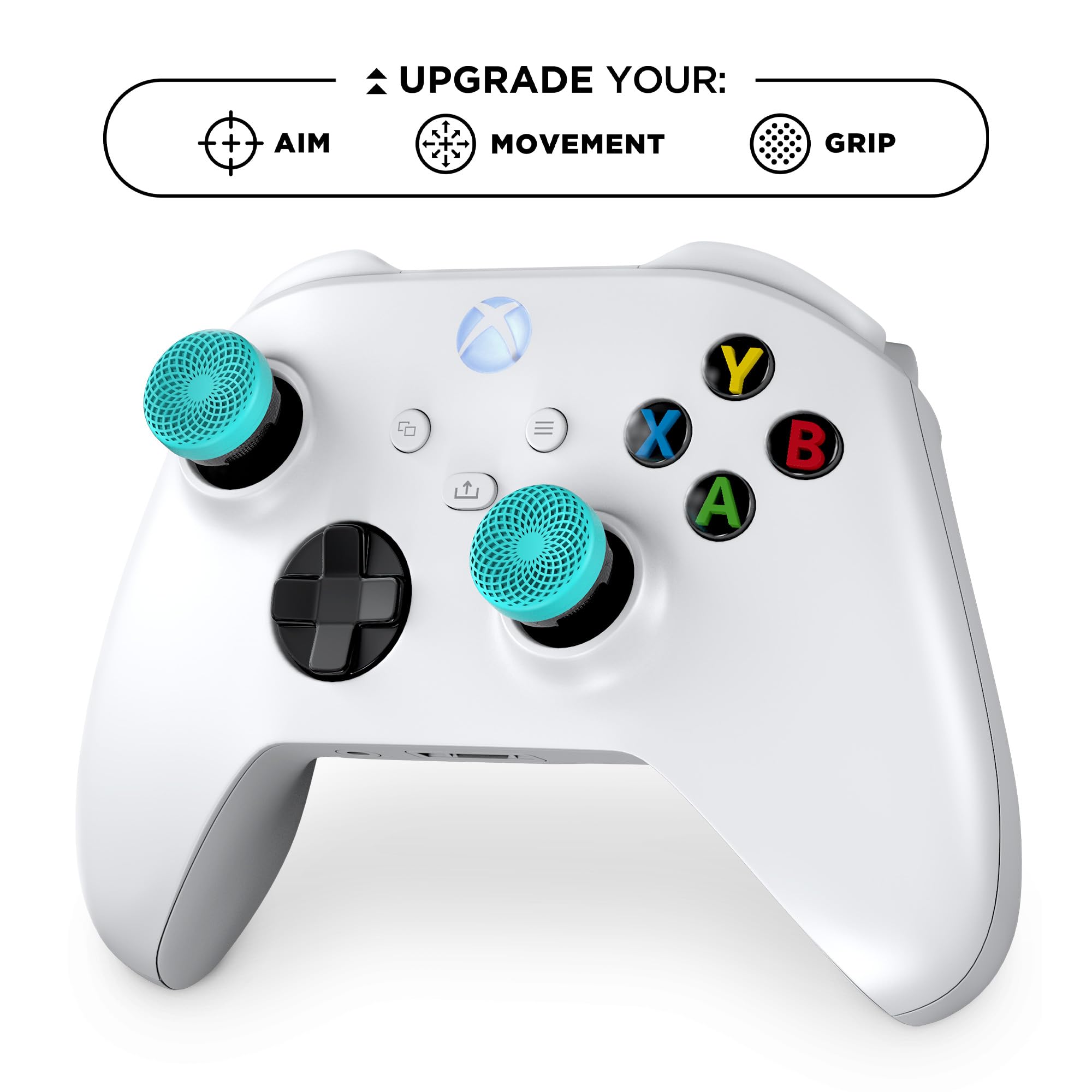 KontrolFreek Lotus for Xbox One and Xbox Series X Controller | Performance Thumbsticks | 2 Mid-Rise Concave | Teal/Clear - Image 5
