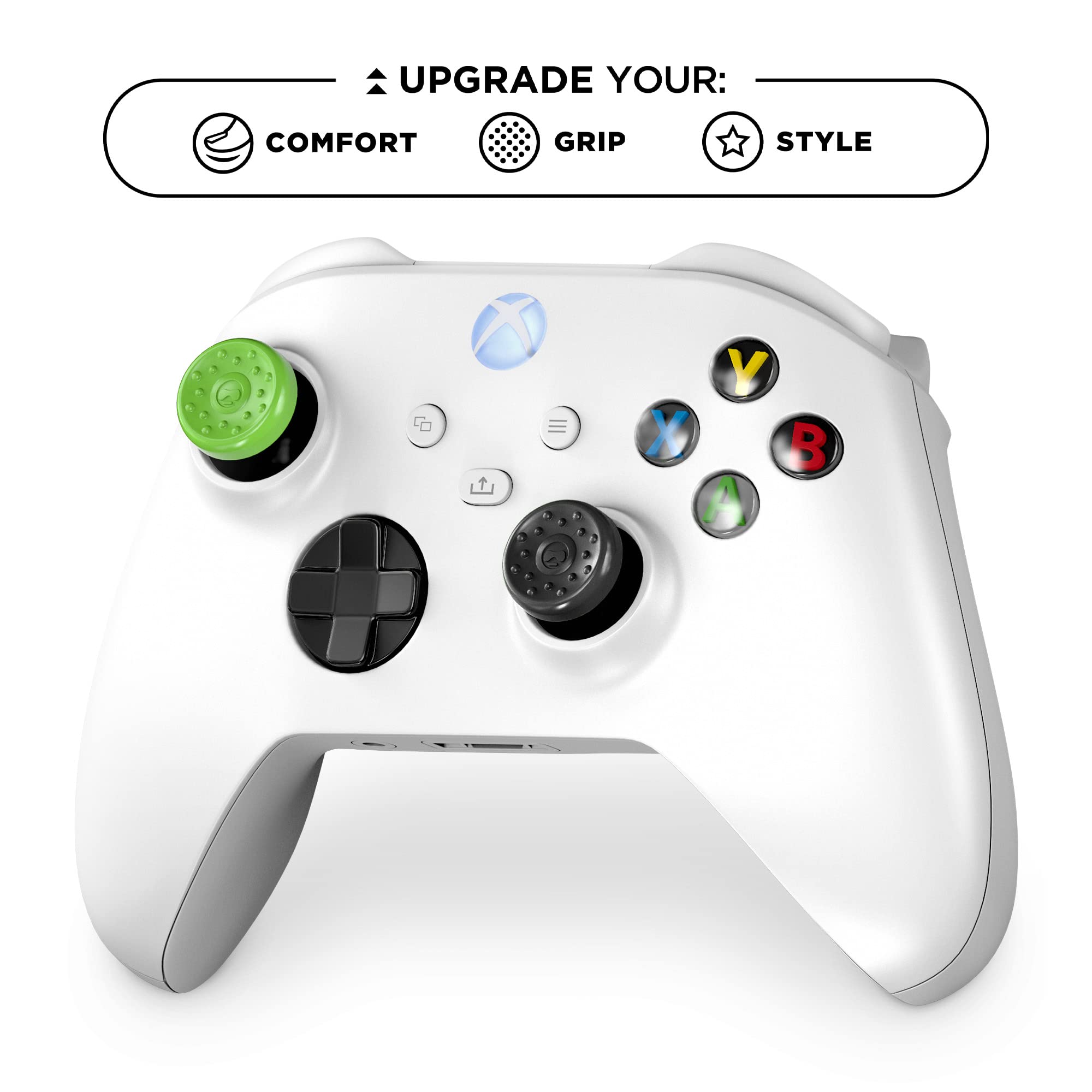 KontrolFreek No-Slip Thumb Grips for Xbox Series X (XBX) and Xbox One (XB1) Controller | 4-Pack | Green and Black - Image 3