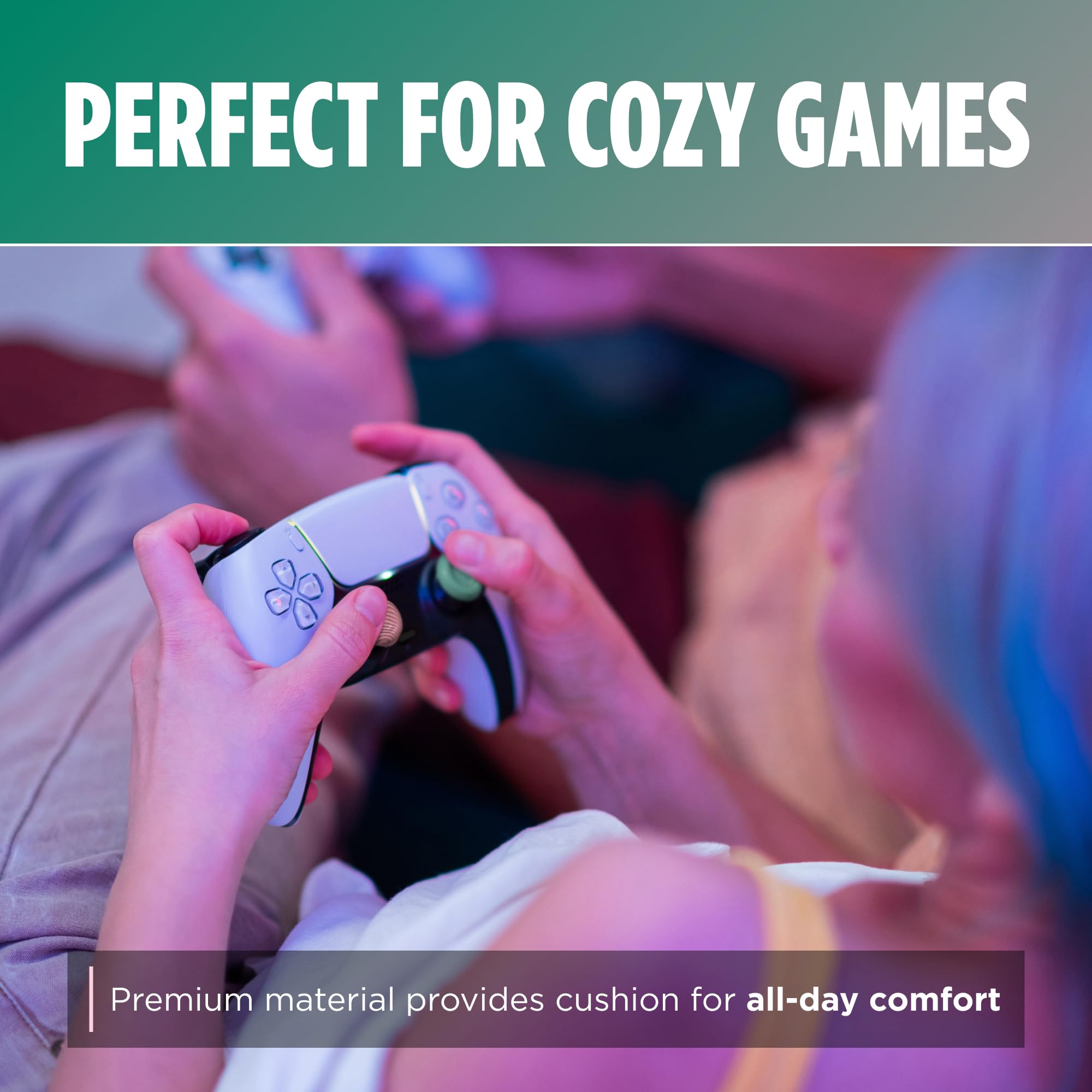 KontrolFreek No-Slip Thumb Grips – Strawberry Sage Edition for Nintendo Switch Pro, Switch 2 Joy-Con, PlayStation 4, PlayStation 5, Xbox One & Xbox Series X|S Controller | 4-Pack | Pink/Green - Image 3