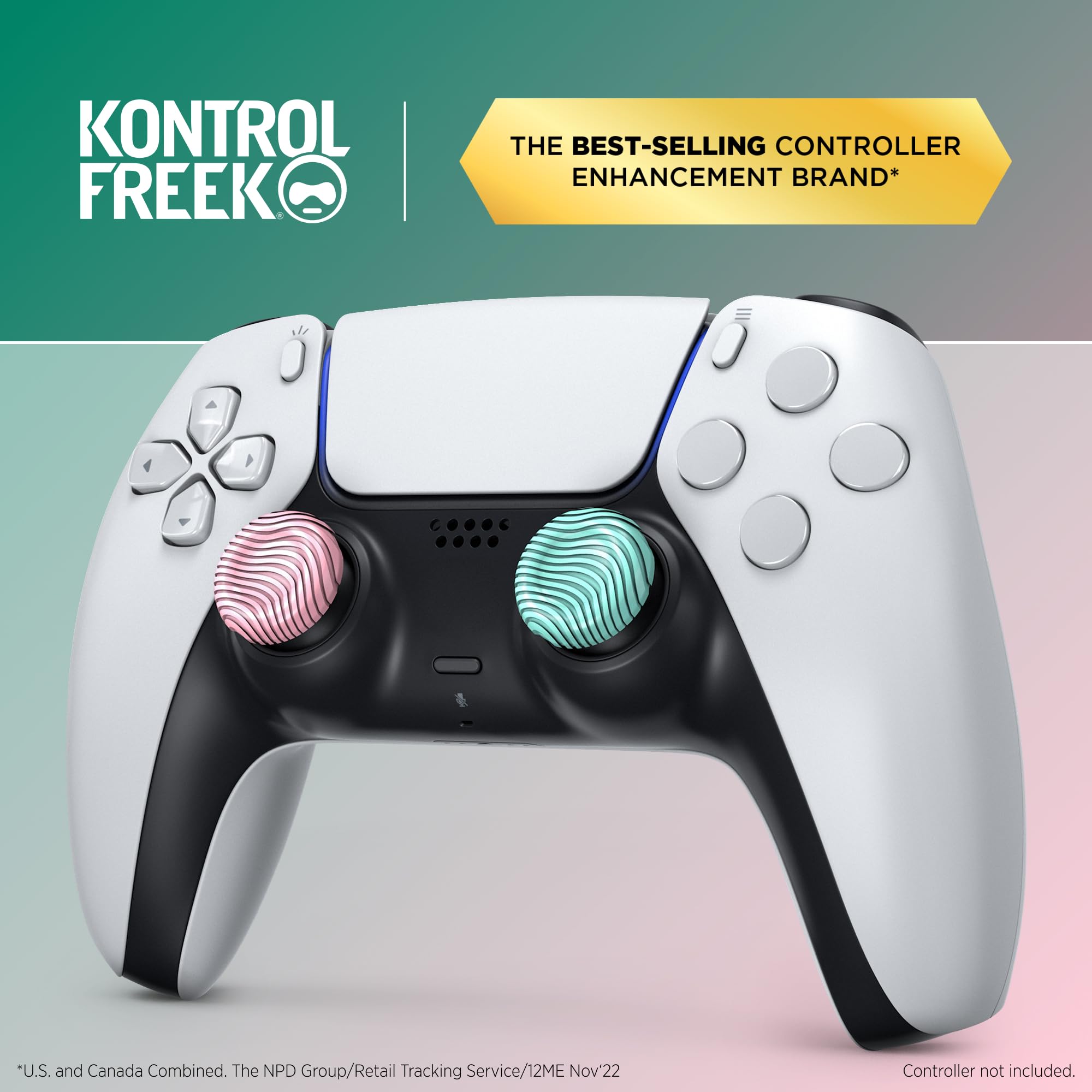 KontrolFreek No-Slip Thumb Grips – Strawberry Sage Edition for Nintendo Switch Pro, Switch 2 Joy-Con, PlayStation 4, PlayStation 5, Xbox One & Xbox Series X|S Controller | 4-Pack | Pink/Green - Image 6