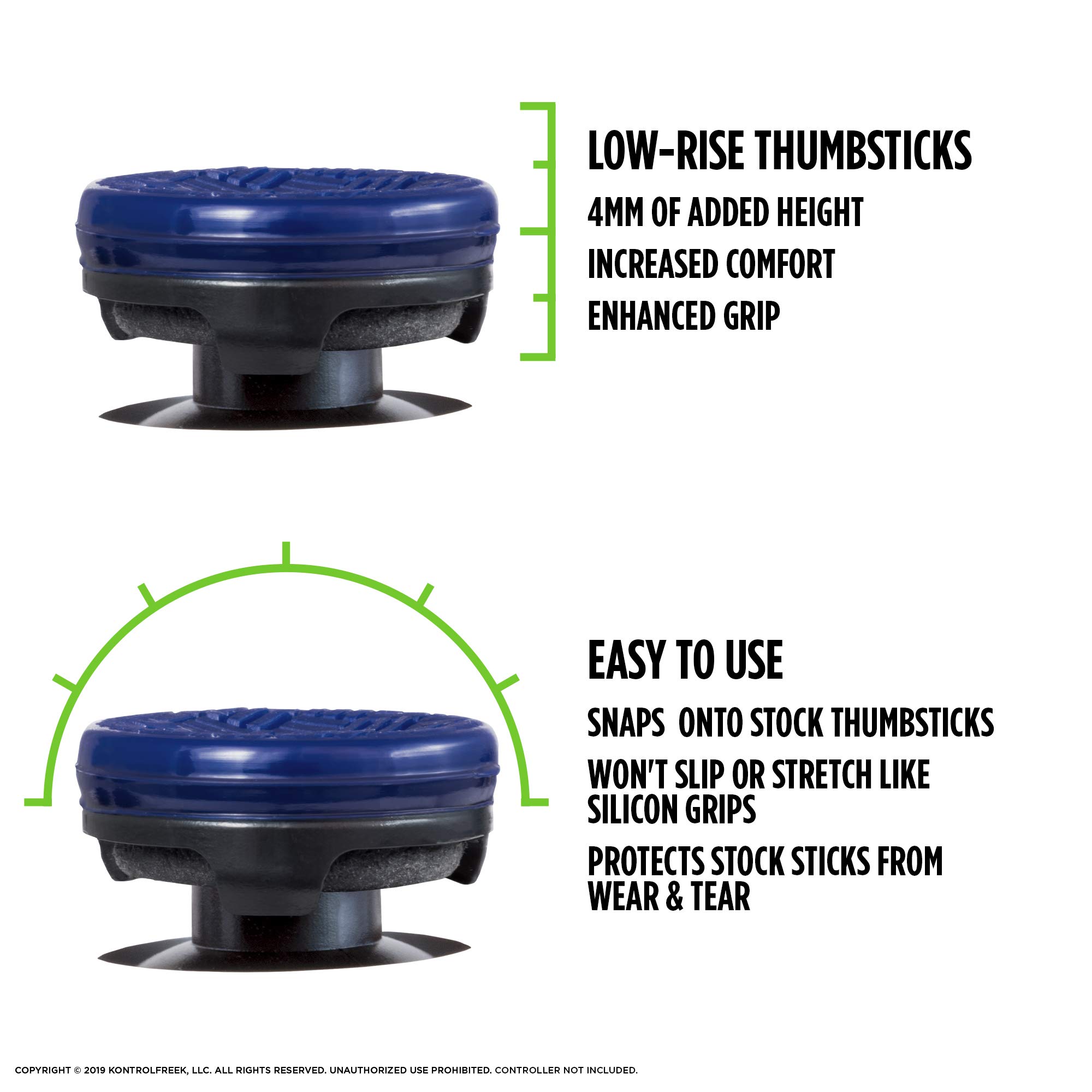 KontrolFreek Omni for PlayStation 4 (PS4) and PlayStation 5 (PS5) | Performance Thumbsticks | 2 Low-Rise Concave | Blue - Image 3