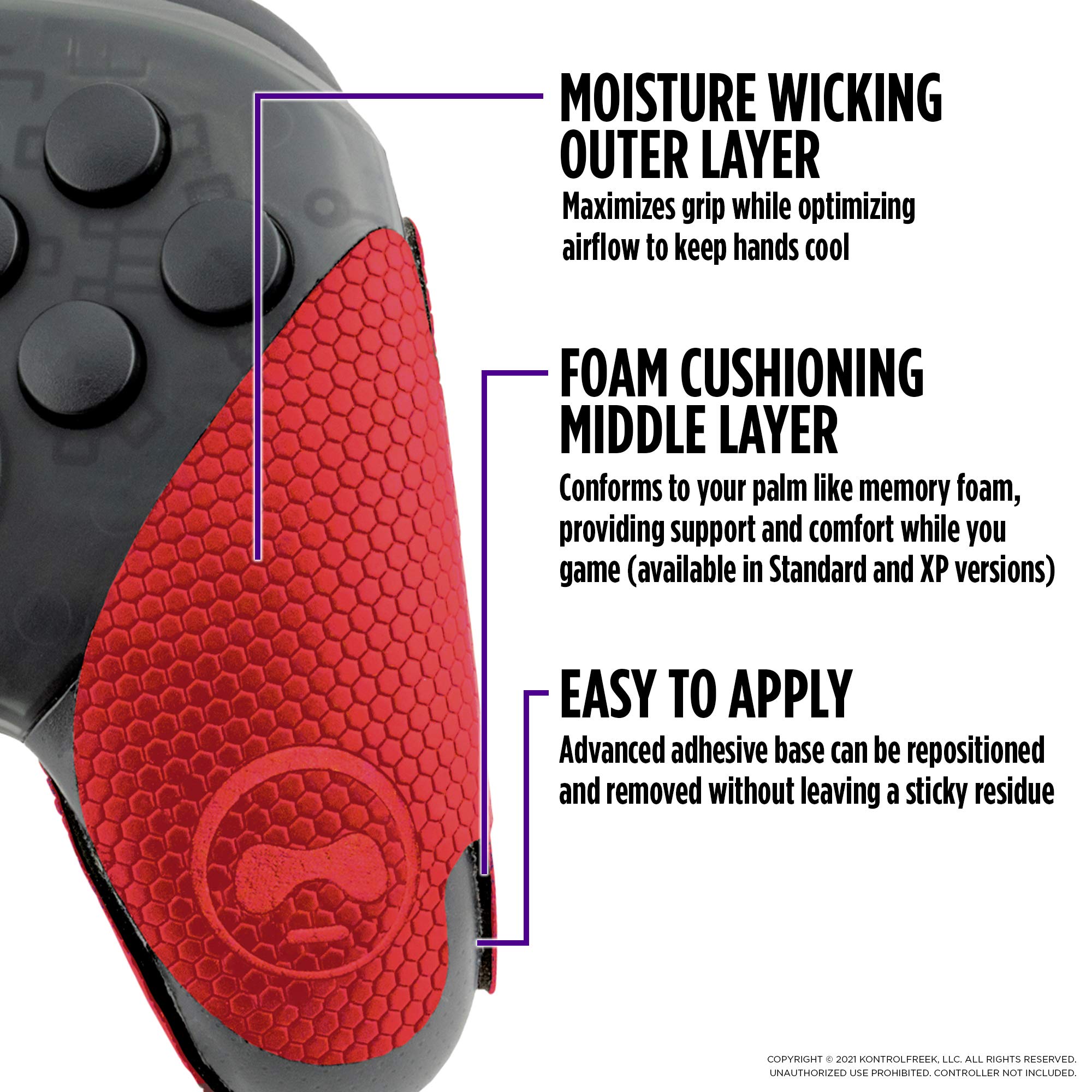 KontrolFreek Performance Grips for Nintendo Switch Pro Controller (Inferno Red) - Image 3