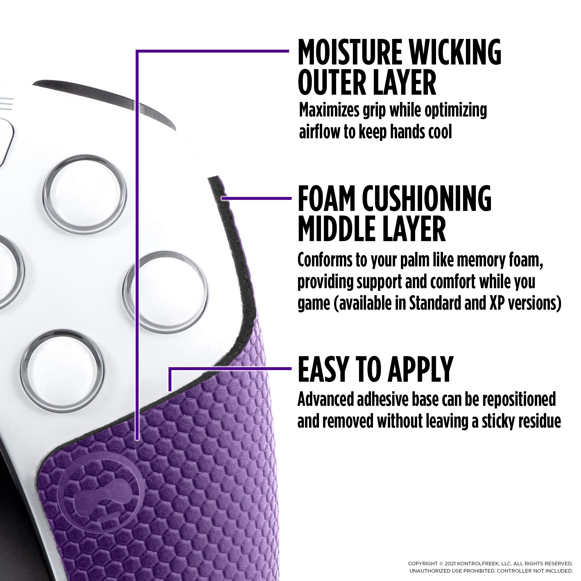 KontrolFreek Performance Grips for PlayStation 5 (PS5) Controller (Galaxy Purple) - Image 3