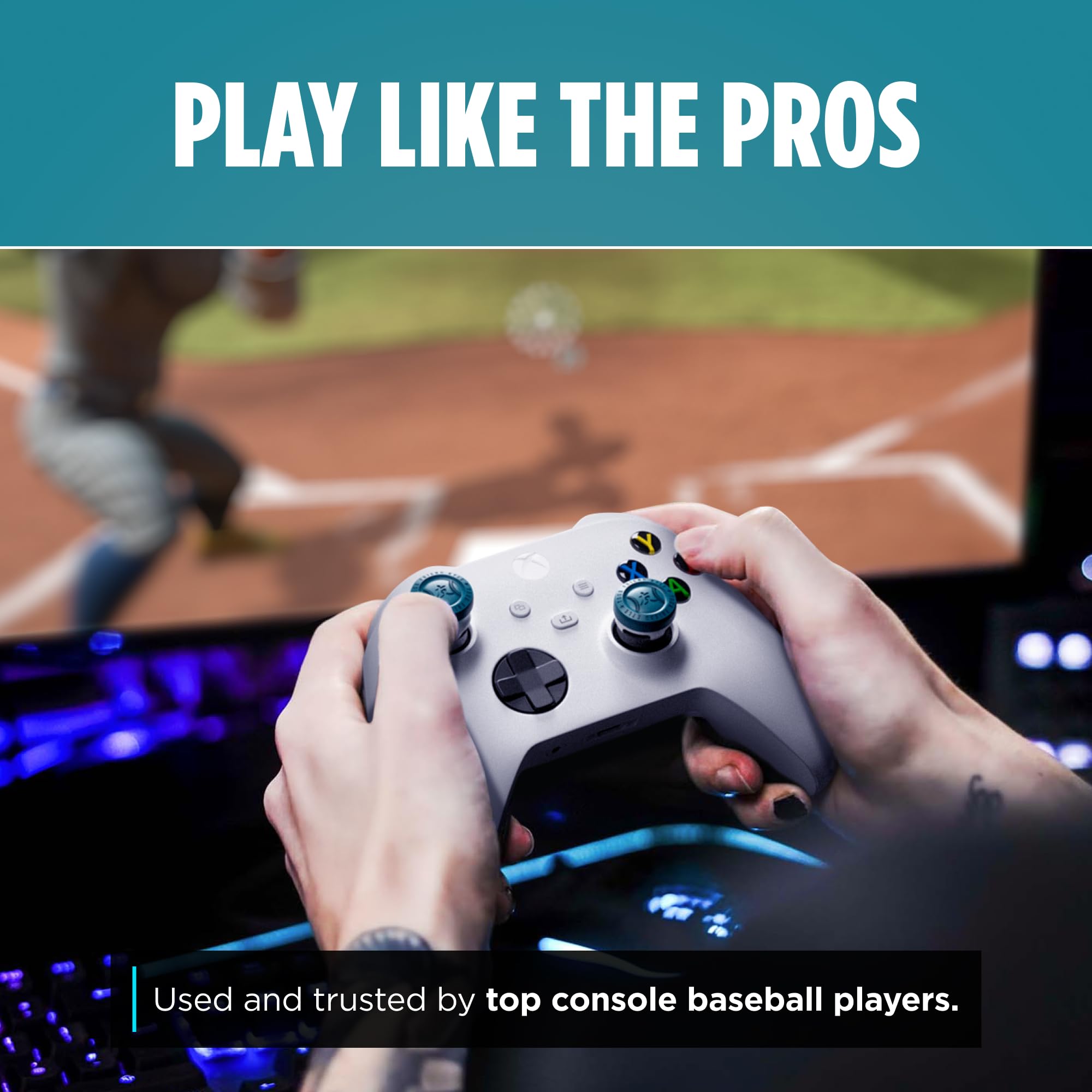 KontrolFreek YourFriendKyle (YFK) Precision Sports Baseball Kit | for PlayStation 4 (PS4), PlayStation 5 (PS5) Controller | Blue and White - Image 4